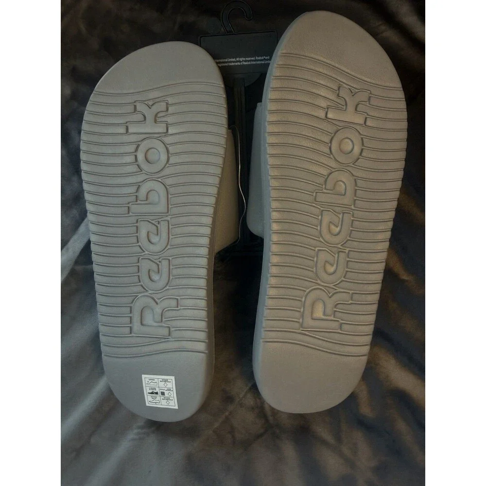 Reebok Mens Slide Sandals Gray/Blue Lightweight Comfort US 8 EU 40.5